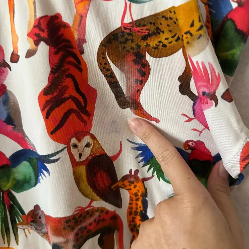 J. Crew Ratti Animal Ballet Print Scoop Neck One Piece Swimsuit Size 8